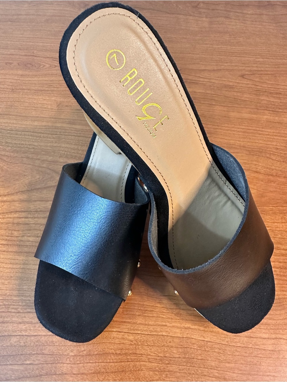 Rouge Woody Black Slide Sandals for Women -Size 7- never worn!
